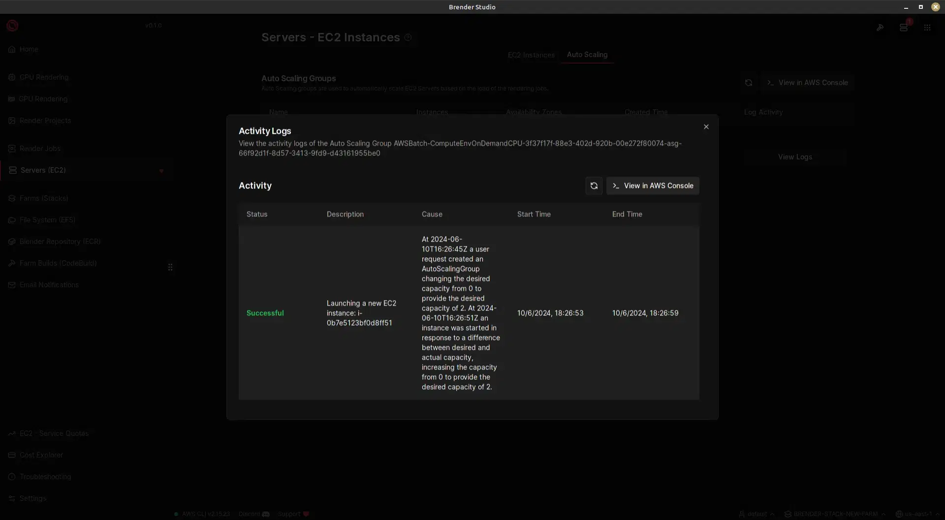 AutoScaling Activity logs
