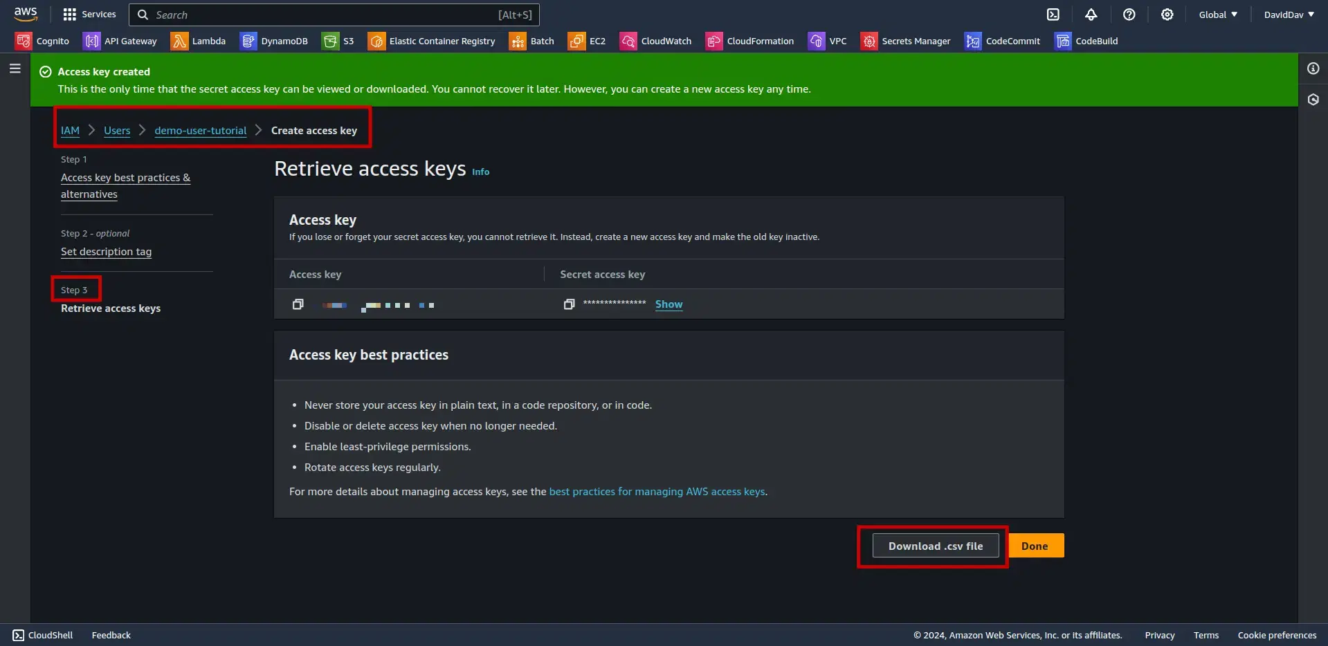 Create User IAM AWS