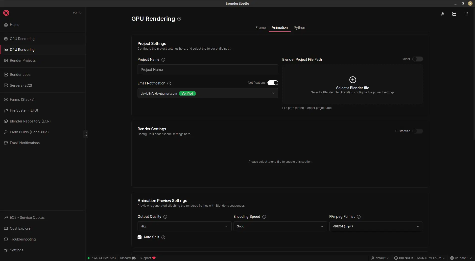 Configure the Rendering Job