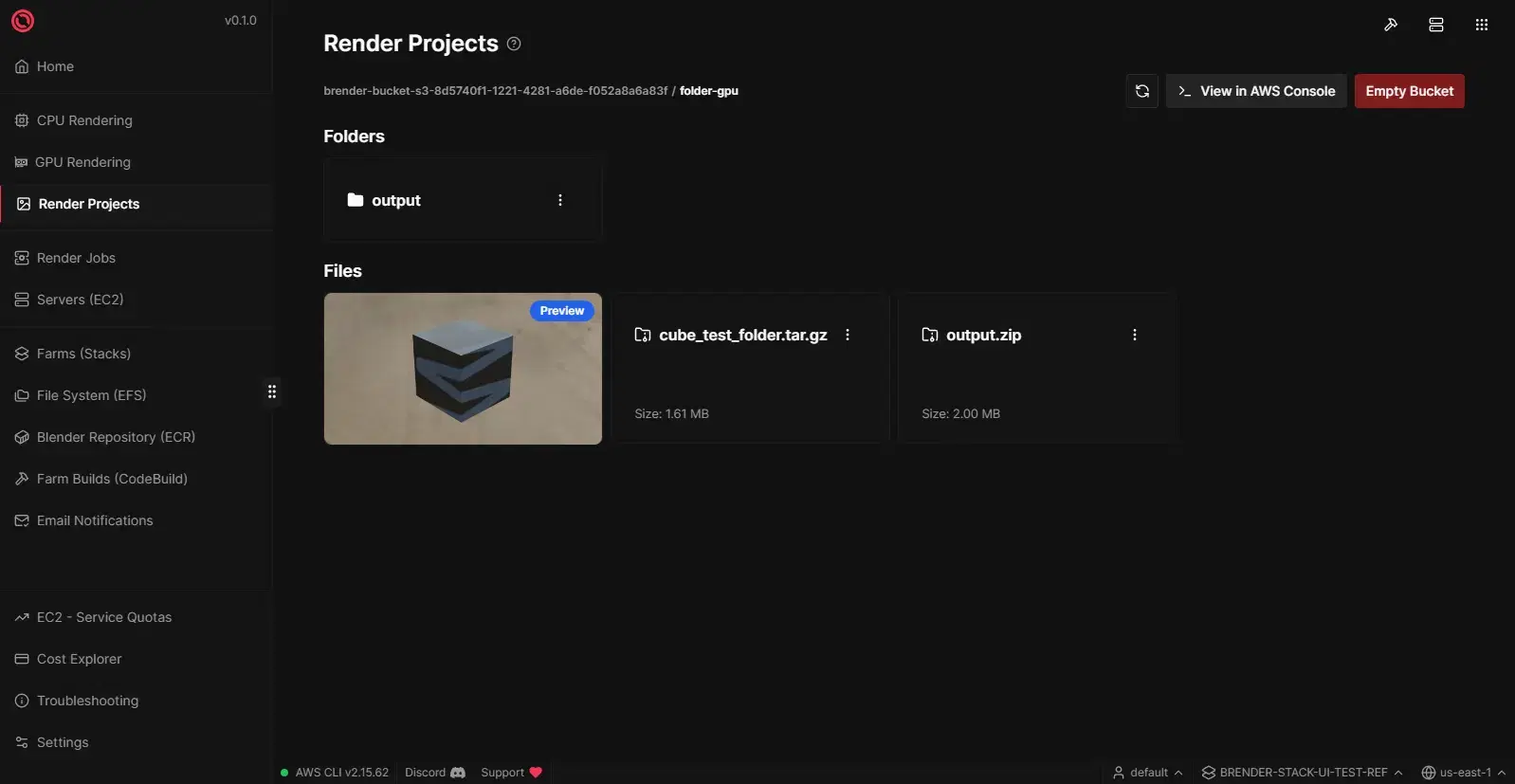 Render Projects View