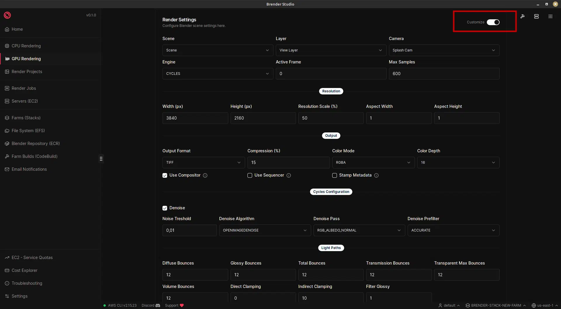 Configure Render Settings