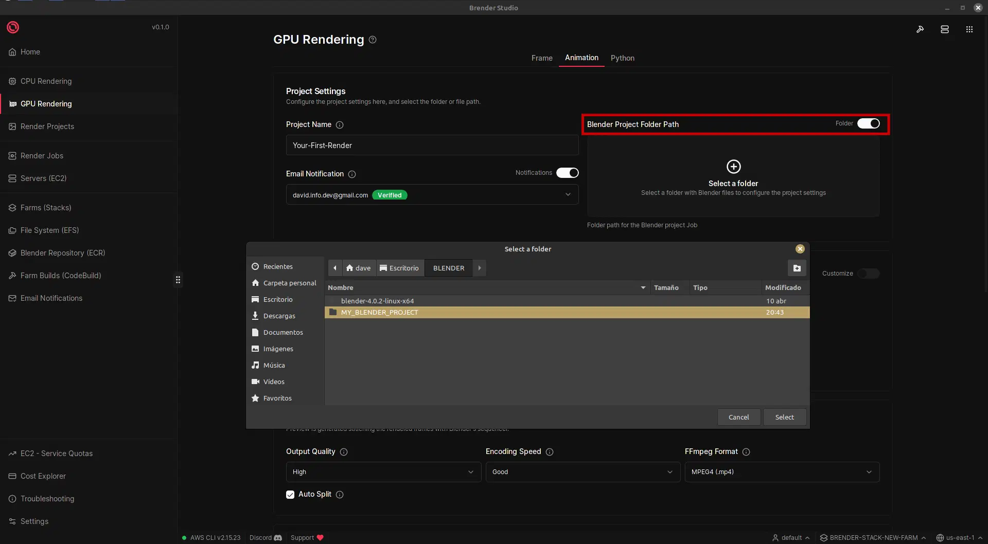 Select Blender File or Folder