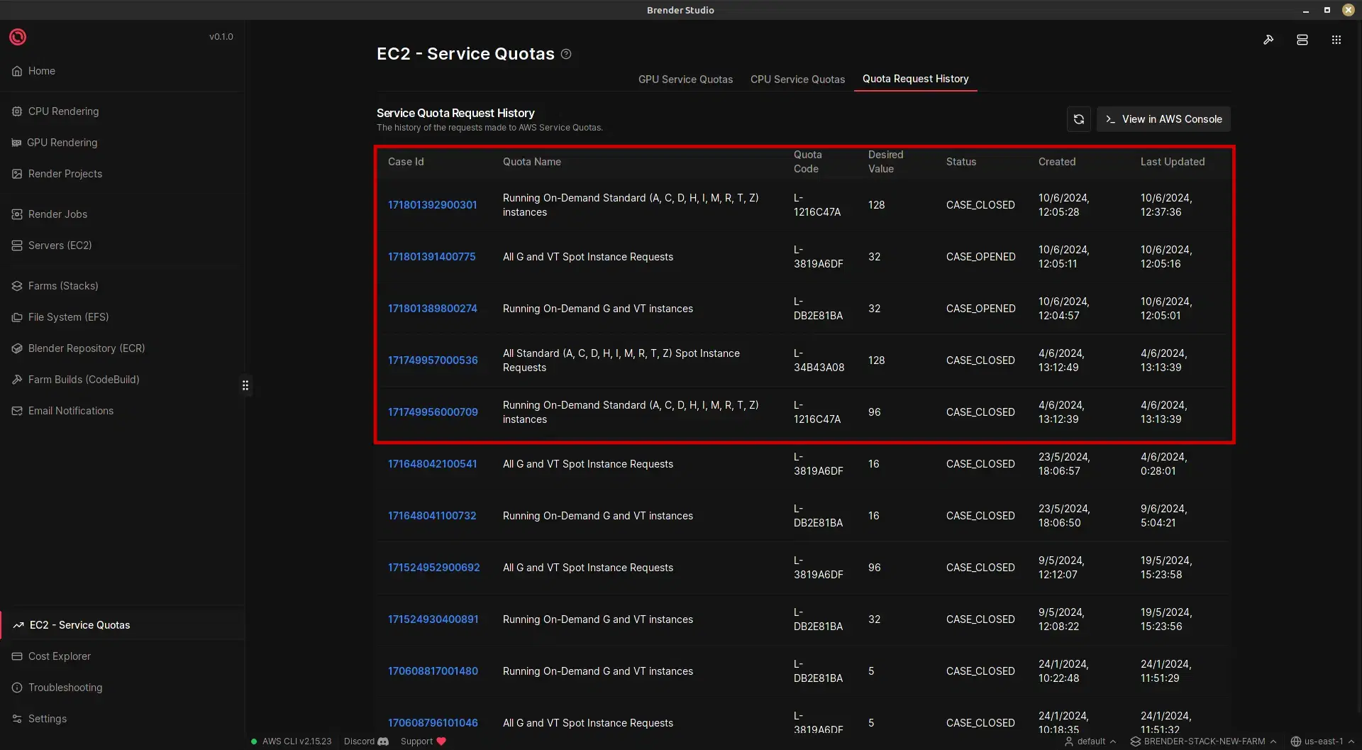 Check Quota Increase Status